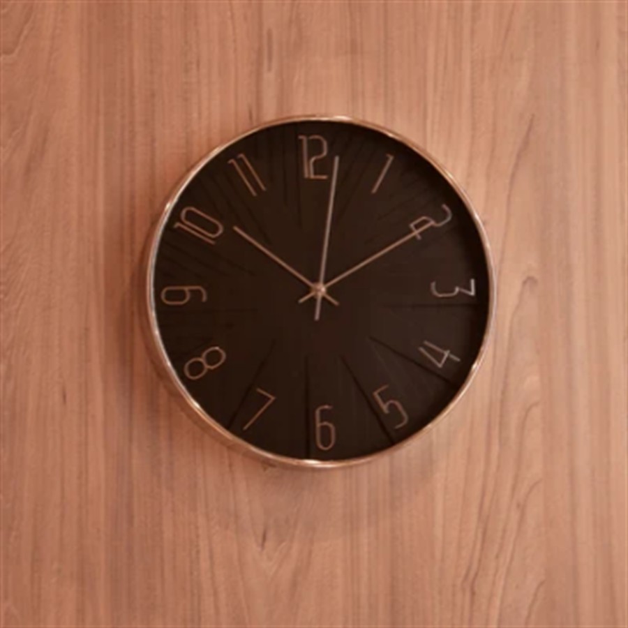 Relógio de Parede Plástico Modern Preto 30,5cm
